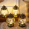 1pc Golden Bronze Color Luminous Night Light, Kerosene Lamp, Hand Light, Atmosphere Lamp, Desktop Decoration Lamp, Small Hand Light, Retro Shape