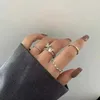 Anelli di banda Anelli punk in metallo alla farfalla alla moda set per donne giflie di gioielli Accessori di moda Accessori di moda con la fitta femmina indice di dito Ringl240105