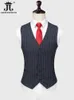 S-7XL Blazer Vest Pants Vertical Stripes Double Breasted British Style Men's Suit Groom Wedding Prom Party Business Tuxedo 240106