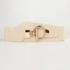 Ceintures Boucle d'or Ceinture pour femmes Mode Large Ceinture élastique Noir Beige Couleur Robe et manteau Cadeau Cummerbunds3432