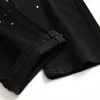 Denim Jeans Design Fashion Lacquer Foot Casual Pants Stretch Regular Fit Black Long Mens Four Season Plus Size 240106