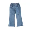Wiosna Dziewczyny Dziewczęta Moda dżinsy dla dzieci Korean Design chude spodnie 240106