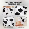 MICHLEY Linda vaca franela bebé niños saco de dormir invierno manga larga manta usable cálido saco de dormir pijamas para niños niñas 16T 240105