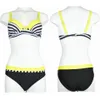 Bikini Push Up Sexy Women Swimsuit Striped Patchwork Swimewear Women Female Bandage Biquini Bathing Suit Women 2 Piece Set 240105