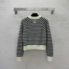Дизайнерский свитер, женская брендовая одежда для женщин, весенние топы, модные полосатые логотипы с длинными рукавами, женский пуловер, 6 января