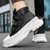 Moda bianca nera per sneakers con plateau con rialzo in altezza Hasp Scarpe alte firmate da uomo Zapatillas Hombre