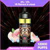 오리지널 happ vape 12000 12k 퍼프 퍼프 일회용 vape 펜 바 영웅 16ml 카트리지 포드 650mAh 배터리 키트 RGB 조명 및 조절 식 공기 흐름