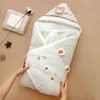 Colored Cotton Winter Thick Detachable Inner Pad Bedding Sets born Blanket Cartoon Animal Design Baby Swaddle 240106