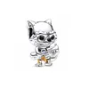 Pan Pan Sterling Silver S925 Halloween Glow-in-the-Dark Disco Dumpking Head مناسبة للخرز التبعي DIY