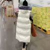 Femmes hiver gilet à capuche longue veste mode longue gilet épais chaud coton rembourré veste sans manches manteau femme gilet 240106