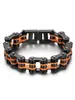 Braccialetti da uomoBraccialetti Arancione Biker Bicicletta Motocicletta Bracciale a maglie a catena per uomoDonna Punk Gioielli in acciaio inossidabile 240105