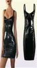 Skórzana letnia sukienka Bling Seksowna sukienka dla lateks Faux Bodycon Evening Party Clubwear Strappy Mini Sexy Slim6153269