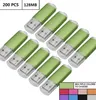 Zielona luzem 200pcs 128 MB USB 20 Napęd Flash Prostokąt Drives Pióro Pióra Flash Pamięć Pamięć do przechowywania laptopa komputerowego Macbo9895229