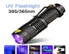 LED UV Flashlight Ultraviolet Torch med zoomfunktion 365395 nm Mini UV Black Light Pet Urine Stains Detector Field Hunting2860457