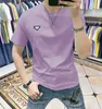 T-shirt girocollo a maniche corte con logo triangolo stampato T-shirt classica casual girocollo in cotone da uomo