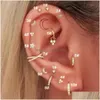 Näsringar tappar näsringar studs spiral tragus rook piercing örhänge för kvinnor brosk söt månstjärna conch clip zircon hoop jude dh1jx