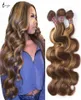 Hair Bulks Highlight Body Wave Human Bundles P427 Honey Blonde Ombre 10A Brazilian Weave Uwigs 2210241638193