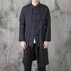 Ethnic Clothing Vinbrandmn Fashion Design Solid Color Windbreaker China Cotton Linen Retro Classic Long Coat Casual Men's Jacket Cardigan