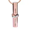 Fashion jewelry custom Loving Memory Together Forever brother rose gold Cylinder Memorial Pendant Ashes Urn Cremation Necklace5223347
