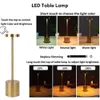 Wireless Retro Table Lamp USB Rechargeable Cordless Night Light Stepless Dimming Table Lamp Bedside Lamp el Bar Decoration 240105