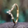 Band Rings Huitan New Arrival Bridal Rings for Wedding Ceremony Party Fancy V Design Ring with Dazzling CZ Stone Good Quality Women JewelryL240105