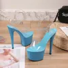 Sandalen 34-43 Sommer Sexy Super High Heels 17 cm Stiletto Wasserdichte Plattform Transparente Kristall Hochzeit Schuhe Designer