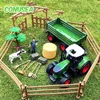 Bauernhof-Traktor mit Anhänger, Gabelstapler, Modellauto-Set, Landwirtschaft, Viehtransporter, Bauern, Transporter, Kinderspielzeug, Jungen, Kinder, Geschenk, 240105