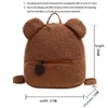 Sacs d'école mini sacs à dos portables portables de voyage de voyage de voyage de voyage pour femmes mignonnes en forme d'épaule en forme d'épaule en peluche pochette