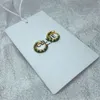 bottegaly venettaly earrings French Light Luxury Grandmother Green Diamond Earrings Versatile Palace Female Earrings Small Fragrance Live Broadcast Female Earr