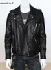 Mauroicardi Spring herfst Cool Black Soft Faux Leather Jacket Men met veel ritsen lange mouw riem plus size bovenkleding 240106