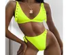 Néon vert taille haute bikini ajuster sangle maillot de bain femmes string maillots de bain femme deux pièces bikini ensemble maillot de bain brésilien2335334