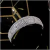 Bröllopshårsmycken Asnora European Classic Cubic Zirconia Tiara Royal Princess Headpiece Bridal Tiaras and Crowns Accessories 23011 Dhzzv