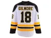 Custom Men Retro 18 Happy Gilmore Boston Hockey Jerseys noir blanc jaune alternative cousée uniformes femmes