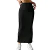 Jupes à la mode taille haute jupe automne rayé tricoté maxi pour les femmes chaud slim fit cheville longueur automne hiver