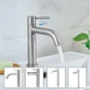 Bathroom Sink Faucets Stainless Steel Faucet Short Or Tall Basin Deck Mounted Single Holder One Hole Cold Tap For Supplies