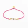 Charme Pulseiras Rosa Ajustável Corda Trançada Material Doce Estilo Romântico Alto Grau Sentido Shell Inglês Carta Meninas Pulseira