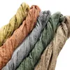 Japanese Style Linen Cotton Tassel Scarf Men For Bufandas Solider Color Spring Autumn Warm Soft Kroean Scarves 211231224O