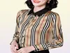 Runway Rands Silk Blue Elegant Women039S Designer Shirts Casual Long Sleeve Spring Autumn Office Ladies Slim Butto3565659