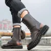 Autum Winter Classic Fashion Men's Red Large Size 48 High For Men Leather Man Motorcykelstövlar Botas Hombre