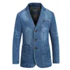 Men's Denim Suits Cotton Small Suit Slim Large Size Jacket Coat 240105