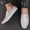 High Quality ' S Shoes Genuine Leather Casual Waterproof Plus Size Loafers Moccasins Comfy Driving Shoes Men 240106