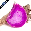 Pendentif Colliers Pierre naturelle Poli Agate Geode Quartz Crystal Cluster Druzy Drusy Elestial Squelettique Spécimen Fit Bijoux Fabrication 163