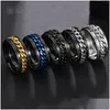 Bandringe 20 teile/los Coole Männer Spinner Kette Edelstahl Drehbare Schmuck Party Geschenke Mix Farbe Großhandel Drop Lieferung Ring Dhgqu