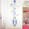 Dessin animé fusée hauteur mesure Stickers muraux bricolage avion nuages Stickers muraux pour chambres d'enfants bébé chambre décoration de la maison 210615242Z