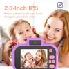 Crianças câmera selfie 4000w pixels 1080p tela hd azul roxo câmeras duplas crianças brinquedos elétricos para bebê camara foto infantil 240105