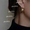 Designer Earrings Fashion Metal Glossy Semi-Circle Brass Stud Ladies Niche Gold Sier Earring Jewelry Accessories High Quality D25