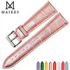 Maikes Special Beautiful Pink Watch Bandbracelet äkta ko läderkvinnor 14 16 18 20 22 mm rem 240106