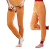 Vêtements de nuit pour femmes Pantalons thermiques pour hommes / femmes Polaire Épaississement Chaud Printemps et hiver Matériau en coton Haute élasticité Sommeil surdimensionné