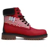 Customized shoes Fashion Boots star high top leather boots Christmas diy Boots Retro casual shoes women men Boots outdoor sneaker red black big size eur 35-48