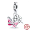 Pierres précieuses en vrac 2024 925 Argent Fit Bracelet original Pave Bee Libellule Sparkling Butterfly Charm Dangle DIY Femmes Bijoux de mode